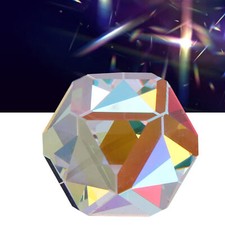 Color Cube Prism 9.8x9.8x9.8in RGB Dispersion Color Crystal Faceted Optical Fit