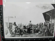 TORONTO CANADA GRAND TRUNK RAILROAD PASSENGER STATION B&W PHOTO of 1857 DRAWING