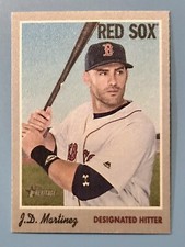 2019 Topps Heritage J.D. Martinez #10 of 15 1970 Cloth Sticker Boston Red Sox