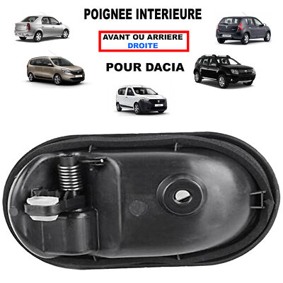Poignée De Porte Intérieure Droite Pour Dacia Dokker, Duster, Logan, Sandero, Lodgy - Grise - Neuf