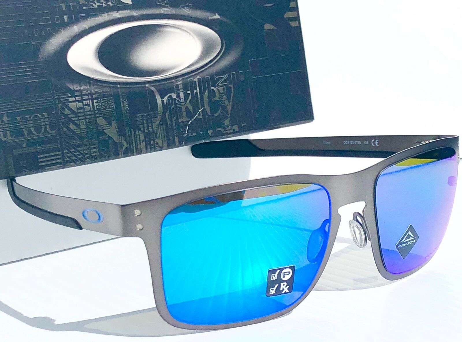 NEW* Oakley HOLBROOK METAL Gunmetal POLARIZED Prizm Sapphire Sunglass  4123-07 88839269805 | eBay