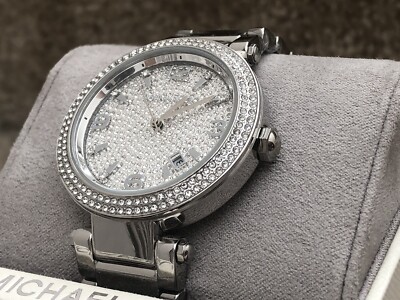 MICHAEL KORS Parker Pavé Stainless Steel Watch Oversized Parker Pavé Blue-Tone Watch in SILVER - Sale  main image 2
