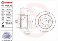 2X Brembo 08.7724.10 Bremsscheibe Hinten FüR MERCEDES-BENZ Vw