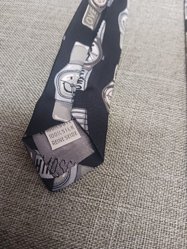 Nuevo con etiquetas Reloj de Corbata Moschino Estampado Amor Paz 100% Seda Hecho en Italia - Imagen 8 de 14
