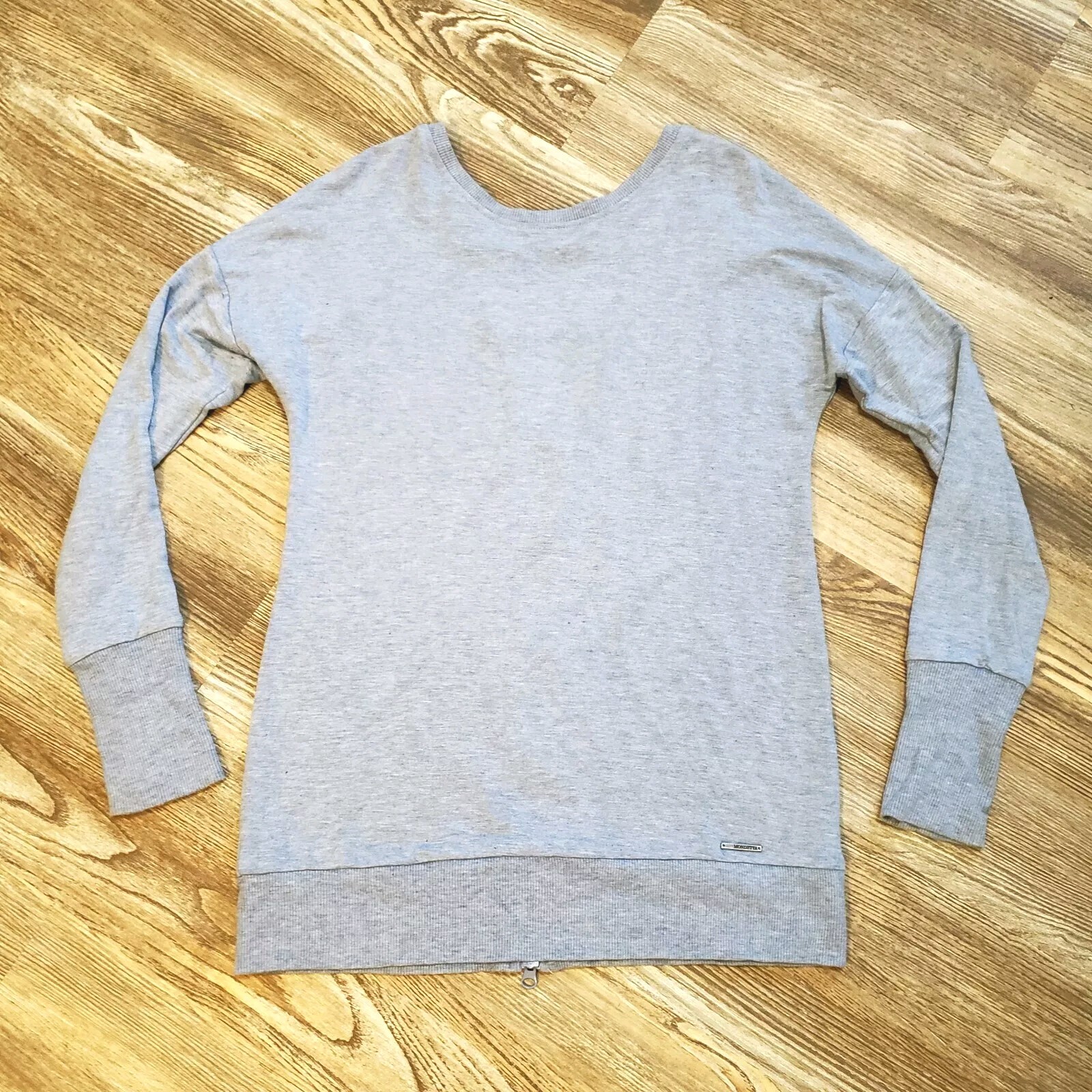 Mondetta Open Zip Back Pullover Long Top Heather … - image 7