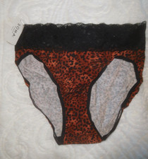 NWT Soma Embraceable Signature Lace High Leg Panties Animal Print Black M