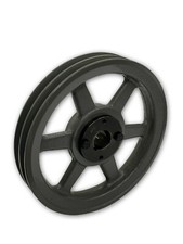 2 GROOVE CAST IRON ELECTRIC MOTOR PULLEY SHEAVE 13.25", TWO GROOVE 3L 4L A BELTS