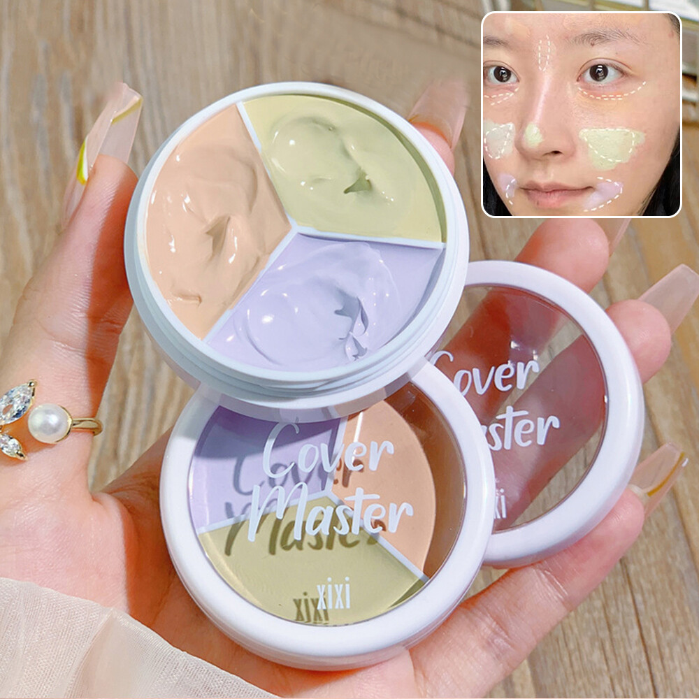3 Color Corrector Paleta Base Crema Impermeable Largo Duradero Corrector "