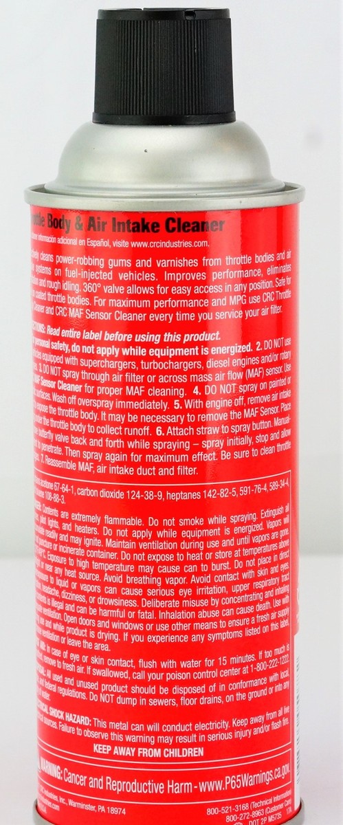 CRC 05078 Throttle Body and AirIntake Cleaner 12 Wt, Throttle Body