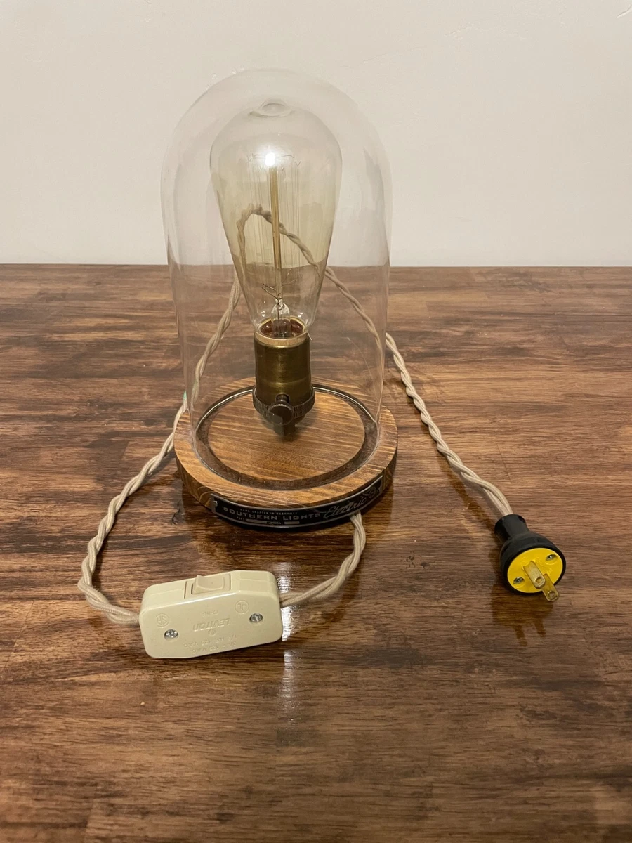 Bell Jar Table Lamp Southern Lights Electric Vintage Lamp with