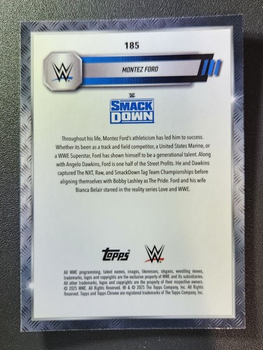 2025 Topps Chrome WWE Wrestling #185 MONTEZ FORD X-FRACTOR - Picture 2 of 2