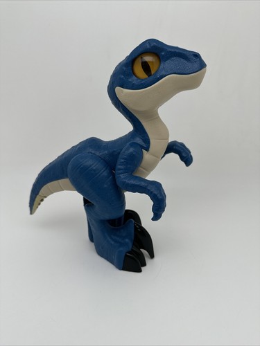 Imaginext Jurassic World Camp Cretaceous Blue Raptor  Dinosaur 9In …95 - Picture 4 of 9