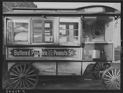 8'' x 10''  1939 Photo Popcorn stand. Johnston City, Illinois
