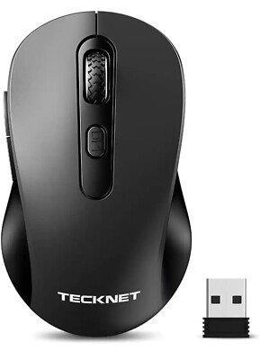 TECKNET Wireless Mouse, 2.4G Optical Computer with Nano Receiver, Ewm01107 Grey