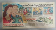 Vaseline Hair Tonic: Seeing The Sights French Girls ! 1943 Size: 7.5 x 15 in.