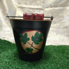 Art Nouveau style Hand Painted Ivy design(facing left)16cm Metal Bucket free del