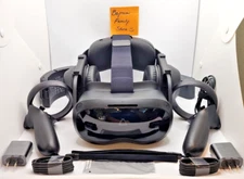 HTC VIVE Focus 3 Headset w/ Deluxe Audio Upgrade Attachment + Controllers