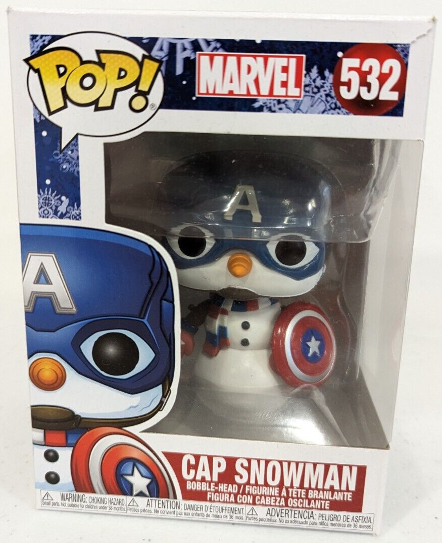 Funko Pop Marvel Cap Snowman #532 Bobble Head Figure Captain America