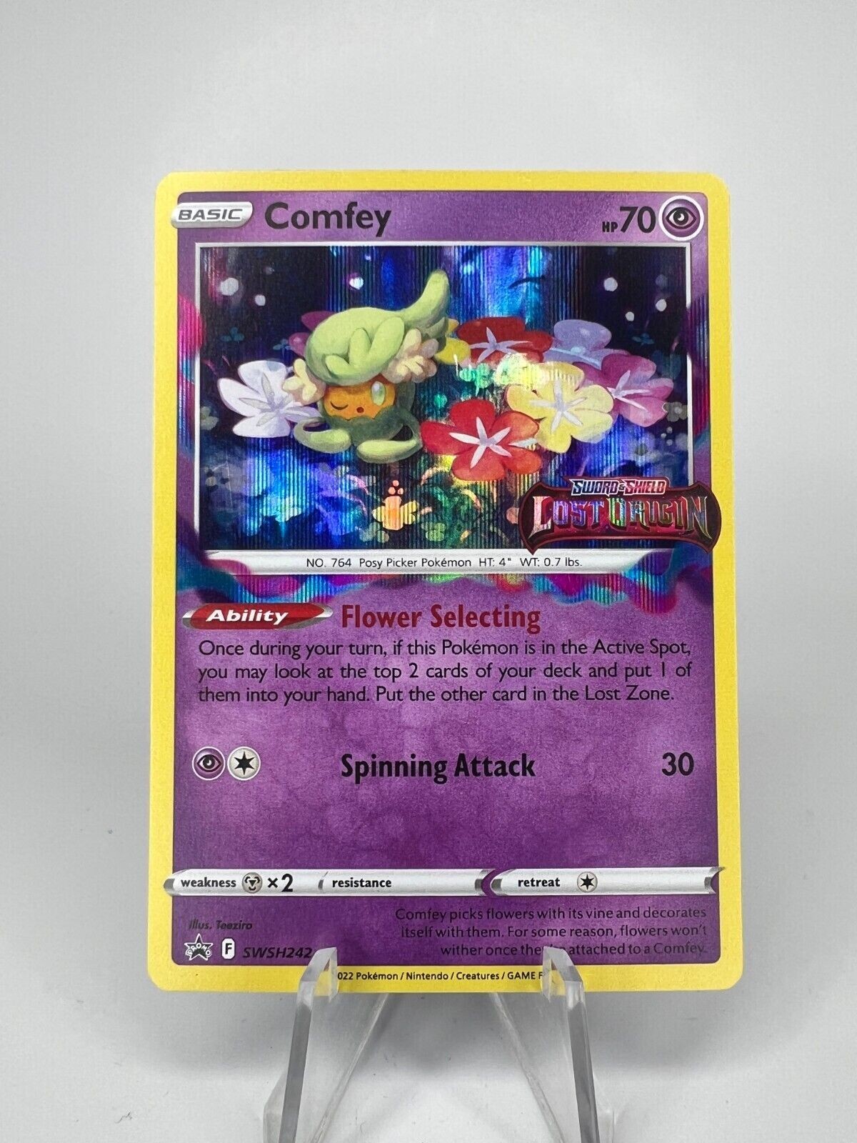 Comfey SWSH 242 Lost Origin Holo Black Star Promo Pokemon TCG NM 