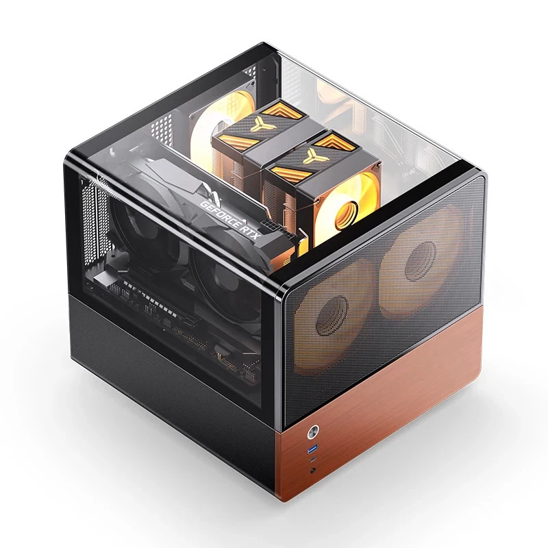 V12 MATX ITX PC Case Sea View Room Gaming Hyperbolic Glass Computer Desktop Case - Image 4 of 4