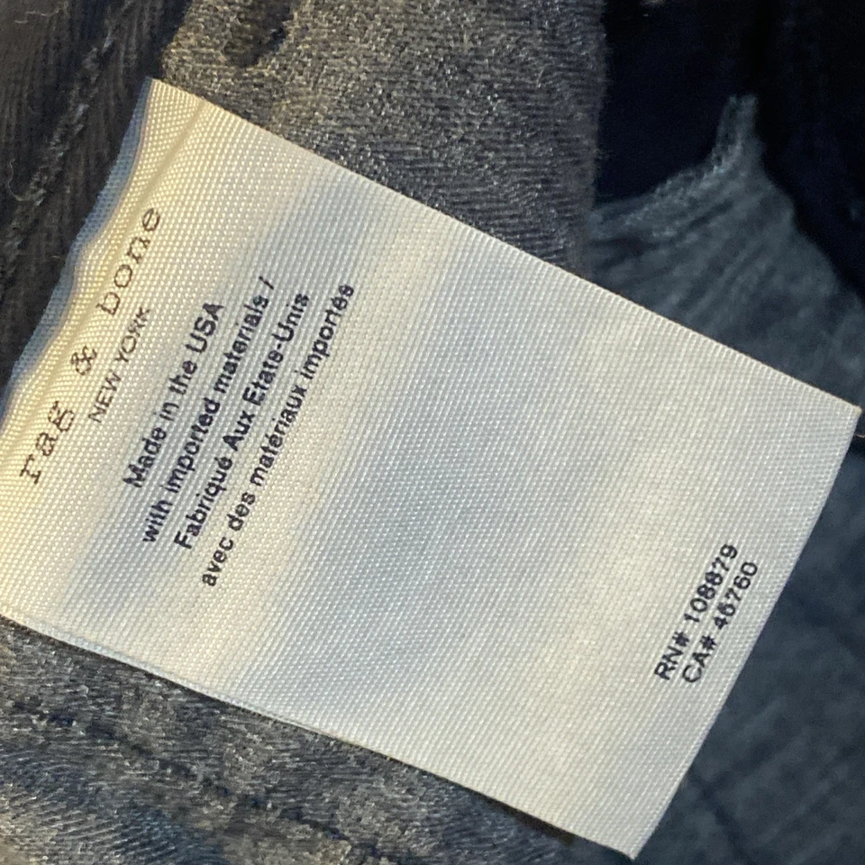 Rag & Bone Dress Pants Mens Tag 31” Actual 32x29 Black Slim Fit Trousers A55 - Image 4 of 4