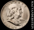 1951-S Franklin Half Dollar - FBL - Choice Gem Brilliant Unc+++ Lustrous  #K1187