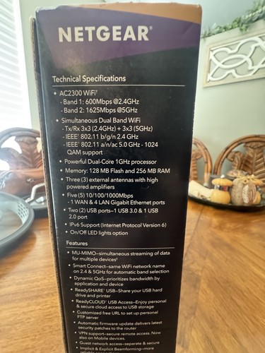 NETGEAR Nighthawk AC2300 Smart WiFi Gigabit Router R7000P MU-MIMO Dual-Band  NOS - Picture 5 of 9