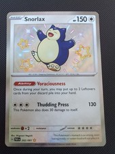 Pokemon Snorlax 202/091 Illustration Rare  NM Paldean Fates Art *Ink Smear* on eBay