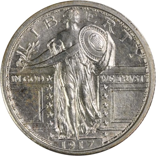 1917-S Standing Liberty Silver Quarter Type 1 AU Slider FH Uncertified #204