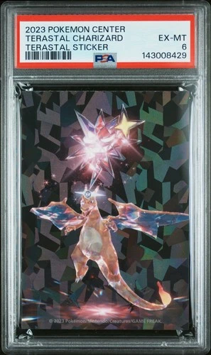 2023 POKEMON CENTER TERASTAL STICKER TERASTAL CHARIZARD PSA 6