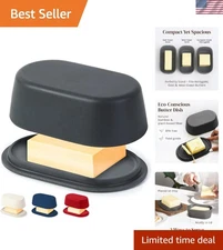 Scandinavian Design Butter Dish with Smart Lid - Large Space for European Butter