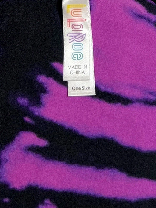 Leggings LuLaRoe OS Talla Única Colorido PÚRPURA TIE DYE Tropical HALLOWEEN Remolino Foto 4 de 4