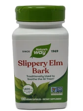 Nature's Way Slippery Elm Bark - 100 Vegan Capsules - Exp 11/2029