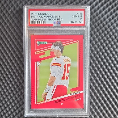 Panini Donruss 2021 Patrick Mahomes II #116 Press Proof Red PSA 10
