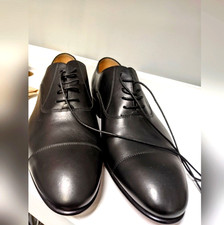 Luxury Chanel Men's Black Lace- Up Uniform Leather Shoes (Size 41)
