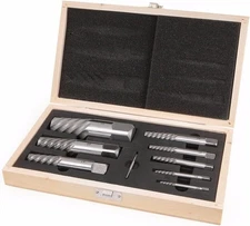9PC Jumbo Screw Extractor Set | Spiral Fluted Broken Bolt Remover Manual Drive