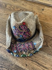 Western Straw Cowboy Hat Wire Rim WILD AT HEART Coastal Cowgirl Festival
