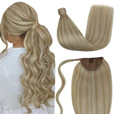 LaaVoo Ponytail Extension Human Hair Blonde Ponytail Hair Extensions uman Hair G