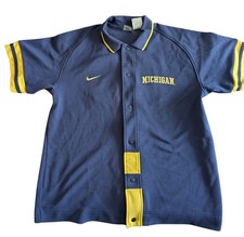 Vintage Nike Michigan Wolverines Basketball Warm Up Jacket Shooting Shirt Large