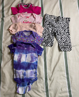 Gerber Carter's babyGap Onesies Newborn Girls 6pc Bodysuit & Pants Cotton