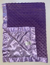 PRO GOLEEM PURPLE RAISED MINKY DOTS SATIN BABY BLANKET D4