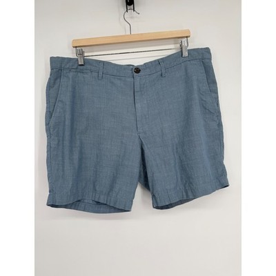 Goodfellow Linden Short Light Blue Herringbone Cotton 7 Inch Inseam Size 38