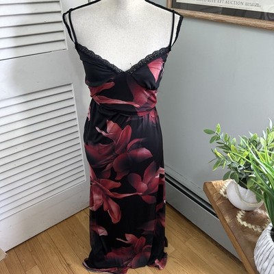 Windsor Dress Womens Medium Burgundy Black Mesh Gown Vampy Whimsigoth Y2K Glam