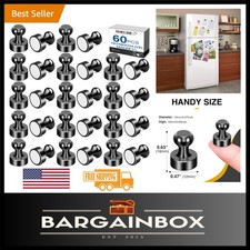 60 Magnetic Push Pins - Black Neodymium Magnets for All Uses
