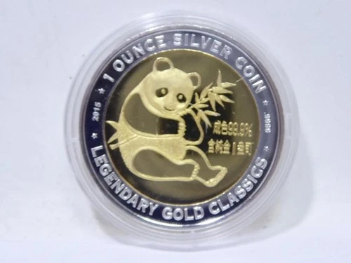 2015 Benin 1000 F Silver Coin (1 oz) "Panda Bear" XF WY8174