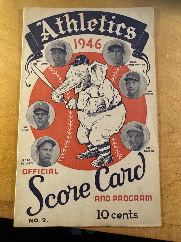1946 Program/Scorecard Cleveland Indians Vs Philadelphia Athletics Great Conditi