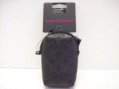  Acme Made Matte Black Patterned Smart Little Pouch -NEW 