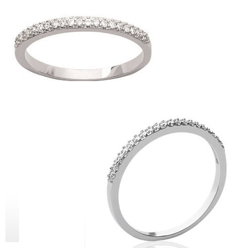 Bague argent 925 rhodié qui ne noircit pas avec cristaux de zirconium scintillants