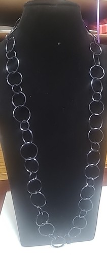 Alfani Necklace Chain Circle Large Black 30" Lobster Clasp Adjustable