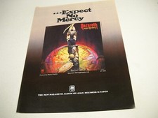NAZARETH the new album is EXPECT NO MERCY original 1977 Promo Display Ad